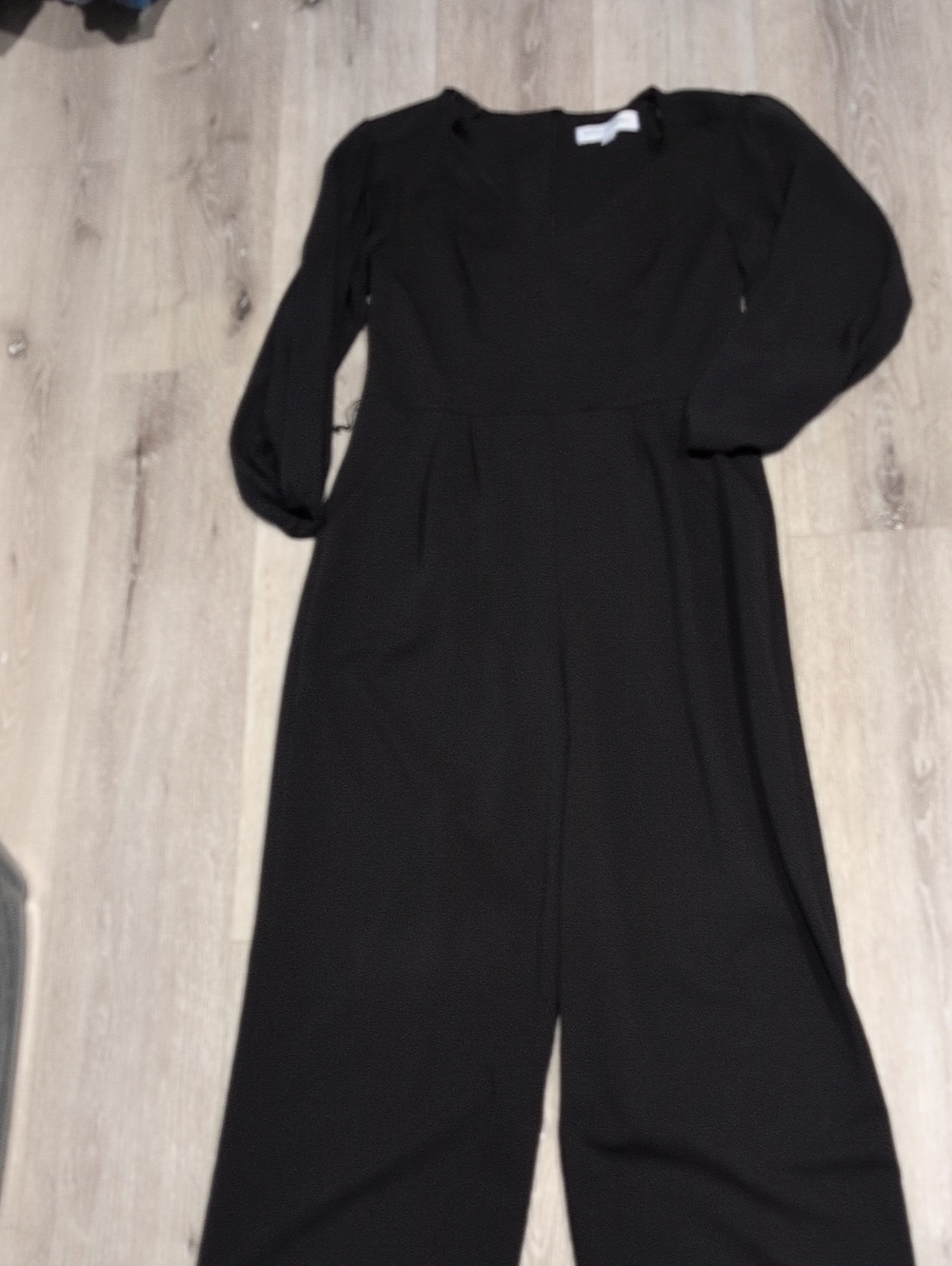 Emma & Michele Black Long-Sleeve Wide-Leg Jumpsuit